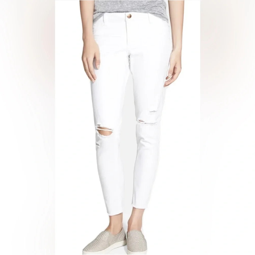 Womens Generra Frayed Skinny Jeans White Size 5=2